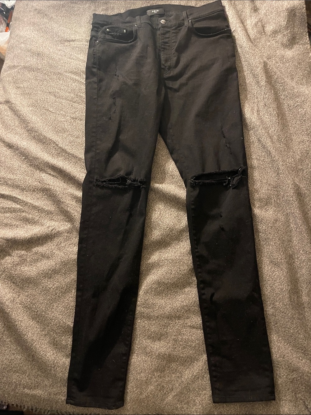AMIRI Black Distressed Men's Skinny Jeans